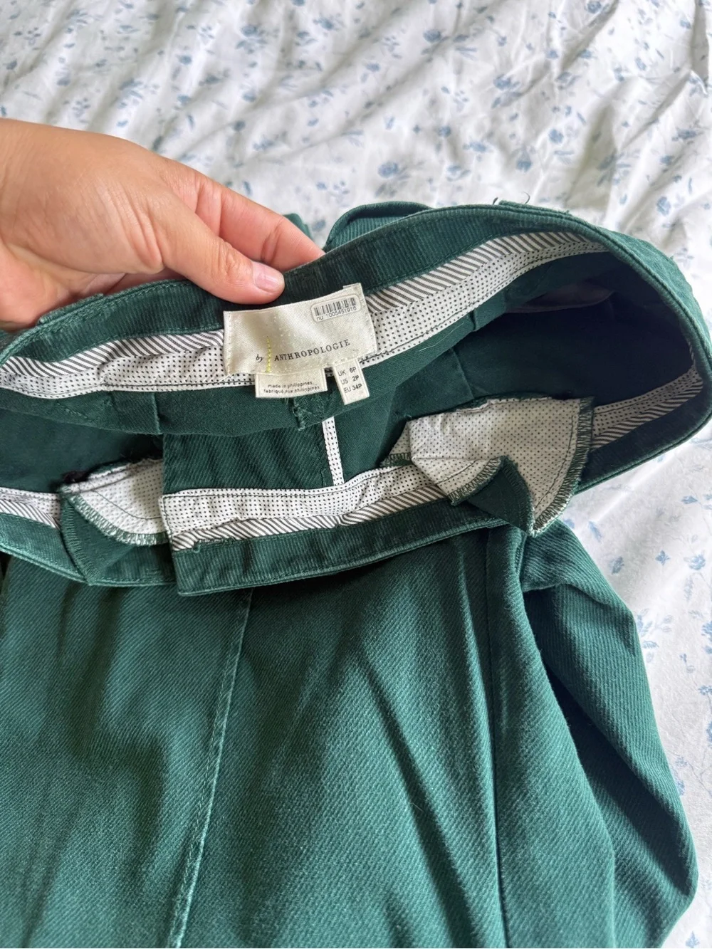 Anthropologie Dark Green Chino Pants